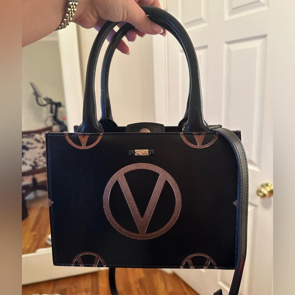 Mario Valentino Black and Gold Handbag